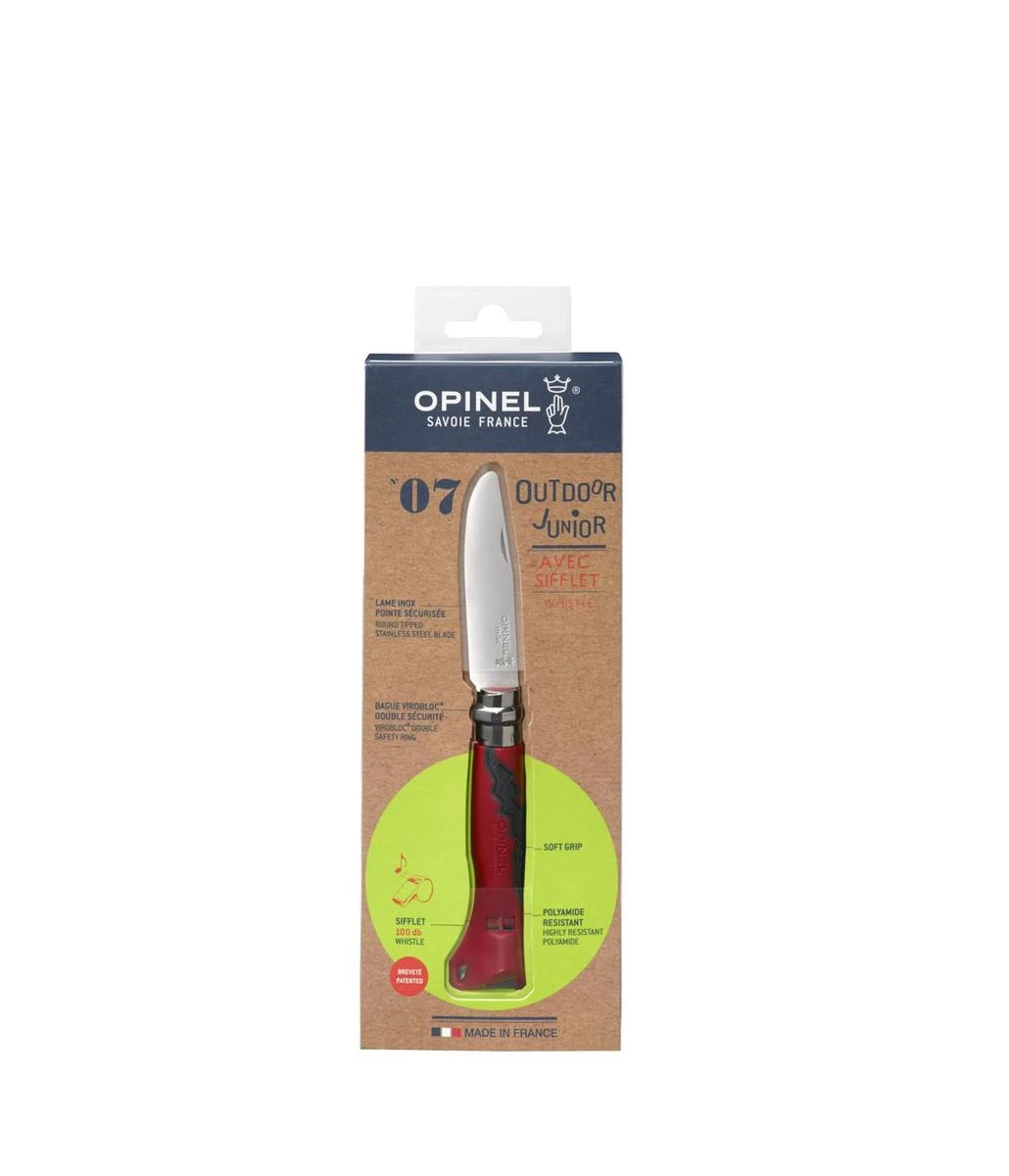 Opinel No.07 Outdoor Junior Zakmes - RVS - Rood 4 Opinel No.07 Outdoor Junior Zakmes - RVS - Rood - Afbeelding 2