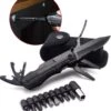 Multitool Zakmes Inclusief Draagetui & 9-Delige Bit Set - Kamperen - Survival Mes - Outdoor Activiteiten - Opvouwbaar Mes - Zwart -Falke Shop 1063x1200