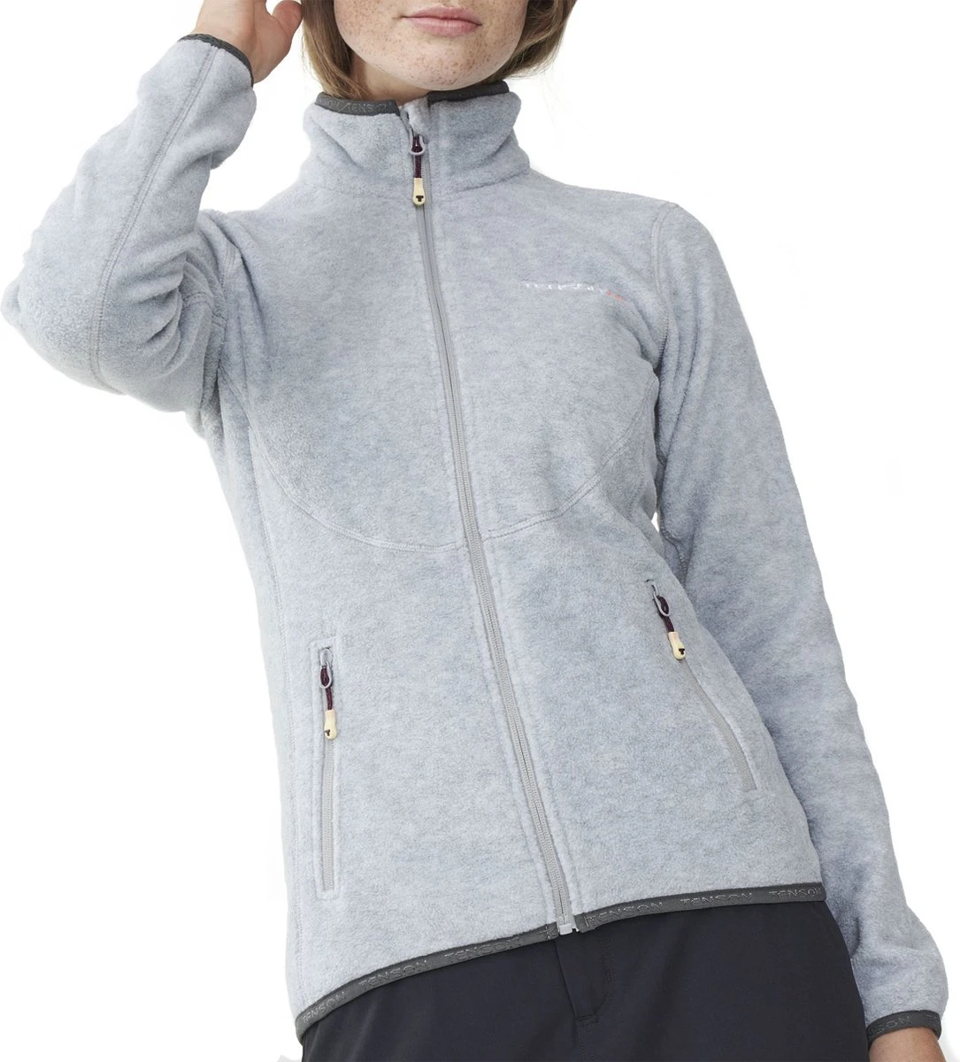 Tenson Malin Fleece Sportjas - Maat XL - Vrouwen - Grijs 4 Tenson Malin Fleece Sportjas - Maat XL - Vrouwen - Grijs - Afbeelding 2