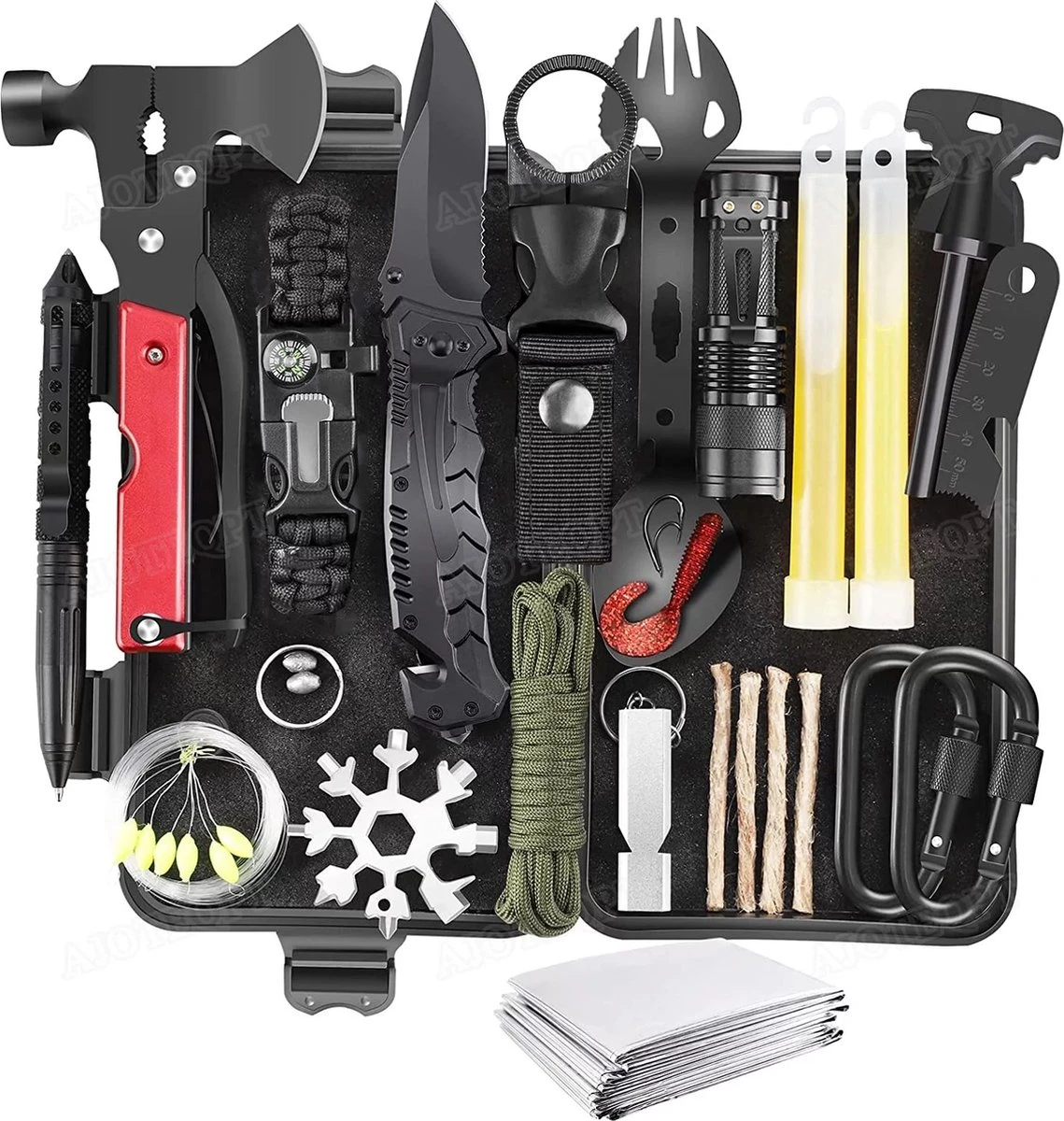 Merkloos Survival Kit - Survival Set - Outdoor Kit - Noodpakket - Camping Set 3 Merkloos Survival Kit - Survival Set - Outdoor Kit - Noodpakket - Camping Set