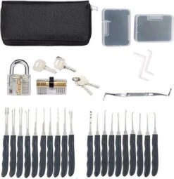 Merkloos 34 Delige Lockpick Set Voor Beginners En Gevorderden Met 2x Oefenslot Een Opberghoes En Opberg Doosjes - Lockpicking Set - Survival Kit - Gereedschapset - Doorzichtig Slot Transparant - Slotenmaker -Falke Shop 1164x1200 2