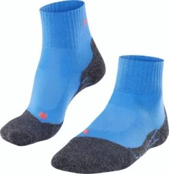 FALKE TK2 Explore Cool Short Wandelen Anti Blaren Functioneel Garen Dames Sportsokken Blauw - Maat 39-40