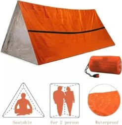 Merkloos Noodslaapzak - Noodtent - Tweepersonen -| Survival Slaapzak | Emergency Sleeping Bag | Nooddeken | Backpack | Nood Tent | Noodtent | Hiken