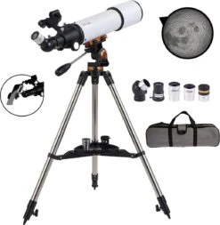 Merkloos Telescoop - 250x Vergroting - Sterrenkijker Beginners / Volwassenen / Gevorderden - Inclusief Gebruiksaanwijzing - Inclusief Statief En Draagtas - 50080