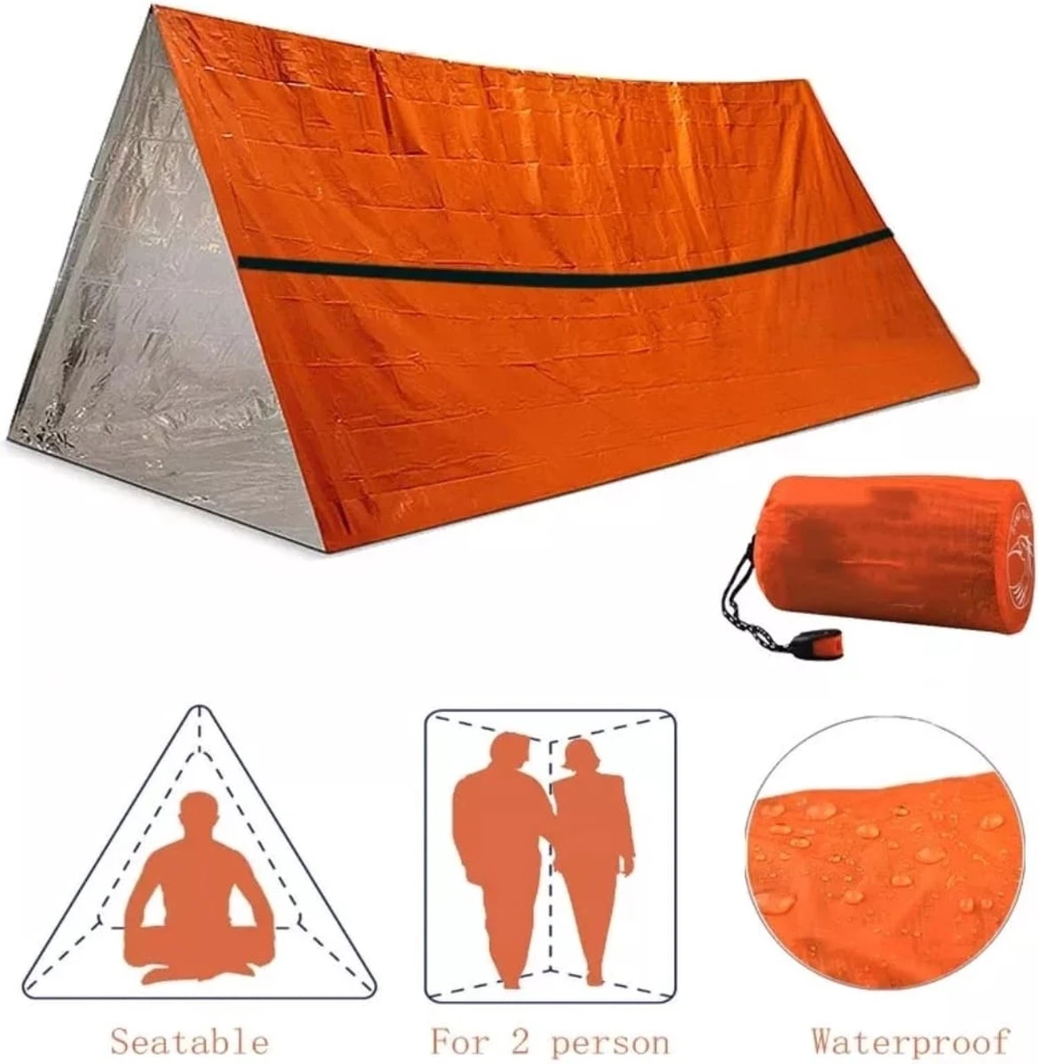 Merkloos Noodslaapzak - Noodtent - Tweepersonen -| Survival Slaapzak | Emergency Sleeping Bag | Nooddeken | Backpack | Nood Tent | Noodtent | Hiken 3 Merkloos Noodslaapzak - Noodtent - Tweepersonen -| Survival Slaapzak | Emergency Sleeping Bag | Nooddeken | Backpack | Nood Tent | Noodtent | Hiken