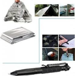 Professionele XL Ultimate Outdoor Survival Gear Kit - Noodpakket - 18-Delig Tools Pakket Met Kompas/Nooddeken/Tactical Flashlight/Zakmes/Vuurmaker/Draadzaag/Noodfluit/Waterfles Houder/Tactische Pen/Multitool Creditcard - Opbergbox -Falke Shop 1172x1200