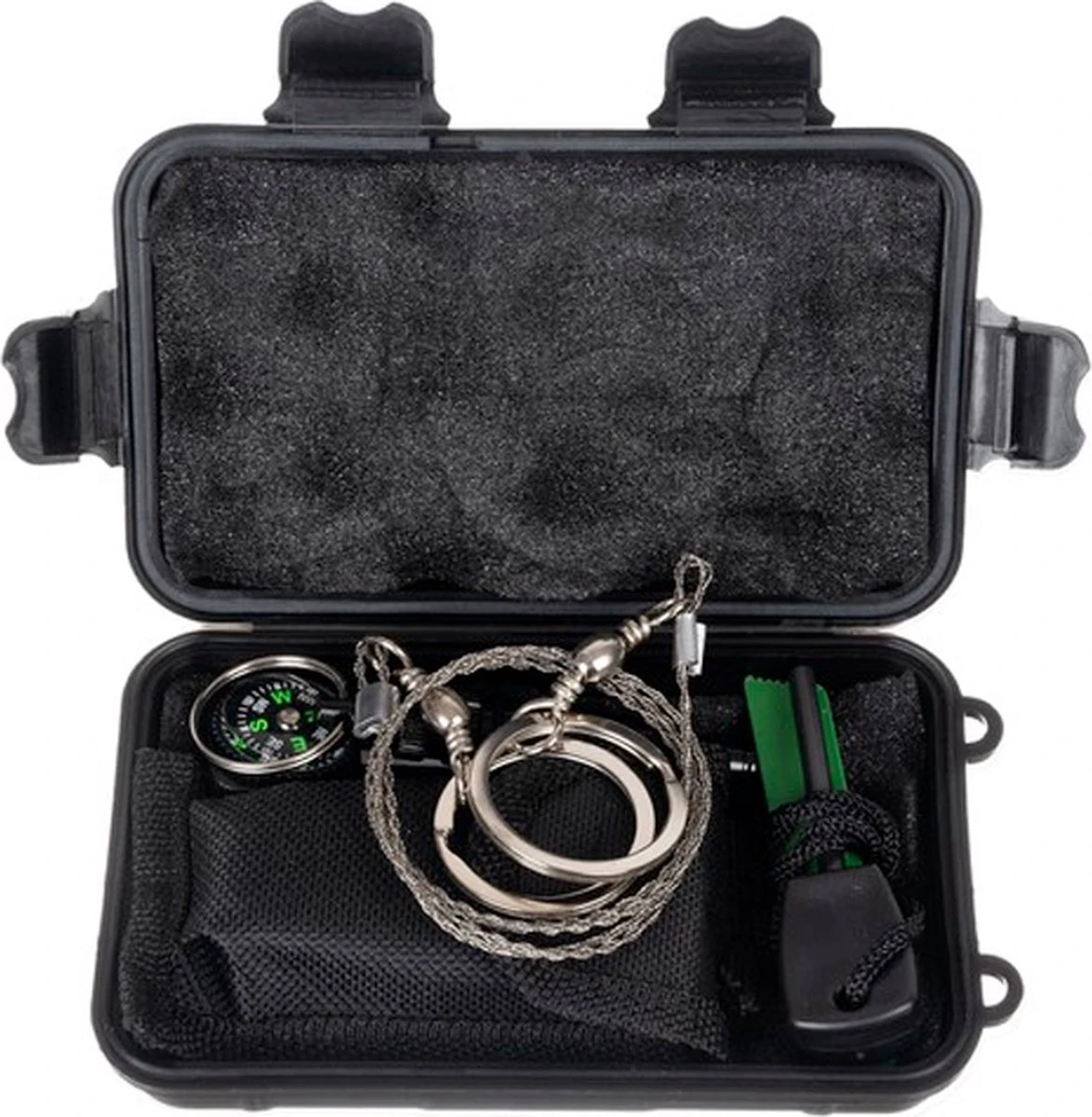 Survival Set Zwart - 7-in-1 - Waterproof - Outdoor Survival Kit - Multitool 6 Survival Set Zwart - 7-in-1 - Waterproof - Outdoor Survival Kit - Multitool - Afbeelding 4