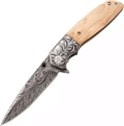 Zakmes - Damascus - Survival - Outdoor Mes - Pocket Knife - Vlijmscherp - Houten Handvat - Stoer - Hunting Knife - Kamperen - 22cm - Cadeau Tip -Falke Shop 1181x1200