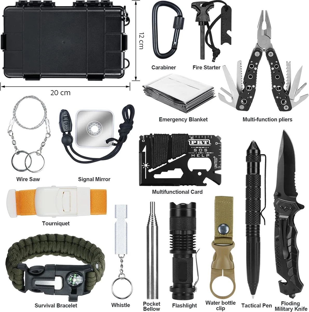 YONO Survival Kit Outdoor - Armband - Zakmes - Zaklamp - Vuurstarter - Kompas En Meer - XL Set 6 YONO Survival Kit Outdoor - Armband - Zakmes - Zaklamp - Vuurstarter - Kompas En Meer - XL Set - Afbeelding 4