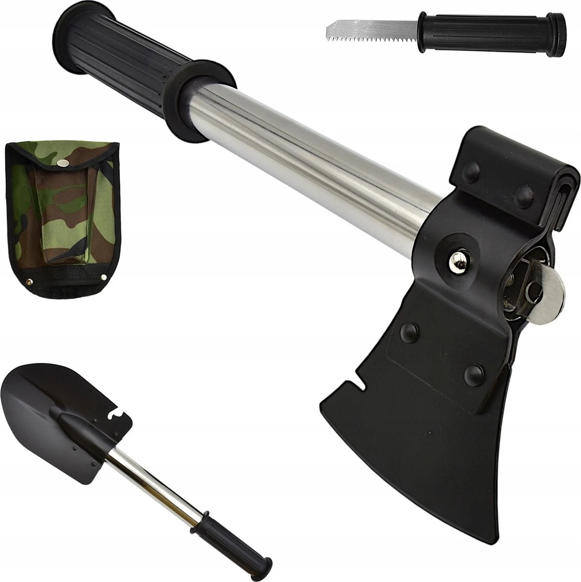 Survival Schep - 8 In 1 - Opvouwbaar - 8 Delig - Met Draagtas - 12 X 43.5 Cm - Met Bijl - Zaag - Pionierschep - Vouwschop - Handzame Schep - Schop - Outdoor - Kamperen - Camping - Multifunctionele Schep - Militaire Schop - Gereedschap - Houtzaag 4 Survival Schep - 8 In 1 - Opvouwbaar - 8 Delig - Met Draagtas - 12 X 43.5 Cm - Met Bijl - Zaag - Pionierschep - Vouwschop - Handzame Schep - Schop - Outdoor - Kamperen - Camping - Multifunctionele Schep - Militaire Schop - Gereedschap - Houtzaag - Afbeelding 2