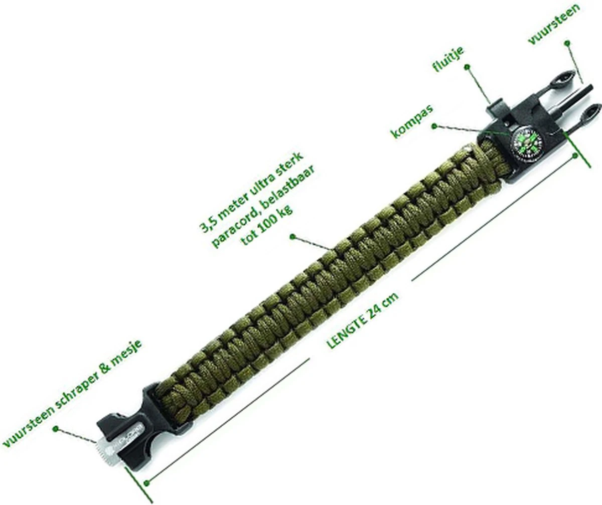5 In 1 Paracord Survival Armband I 5 Functies I Multitool I Extra Sterk I Vuurstarter I Kompas I Fluitje I Oranje/Zwart 6 5 In 1 Paracord Survival Armband I 5 Functies I Multitool I Extra Sterk I Vuurstarter I Kompas I Fluitje I Oranje/Zwart - Afbeelding 4
