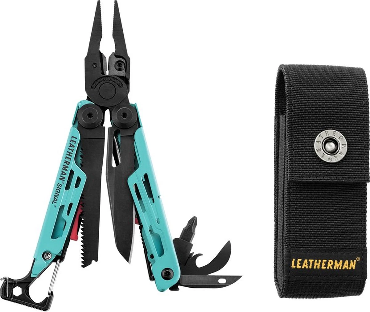 Leatherman Multitool Signal Aqua 19-delig Met Schede - Blauw 3 Leatherman Multitool Signal Aqua 19-delig Met Schede - Blauw