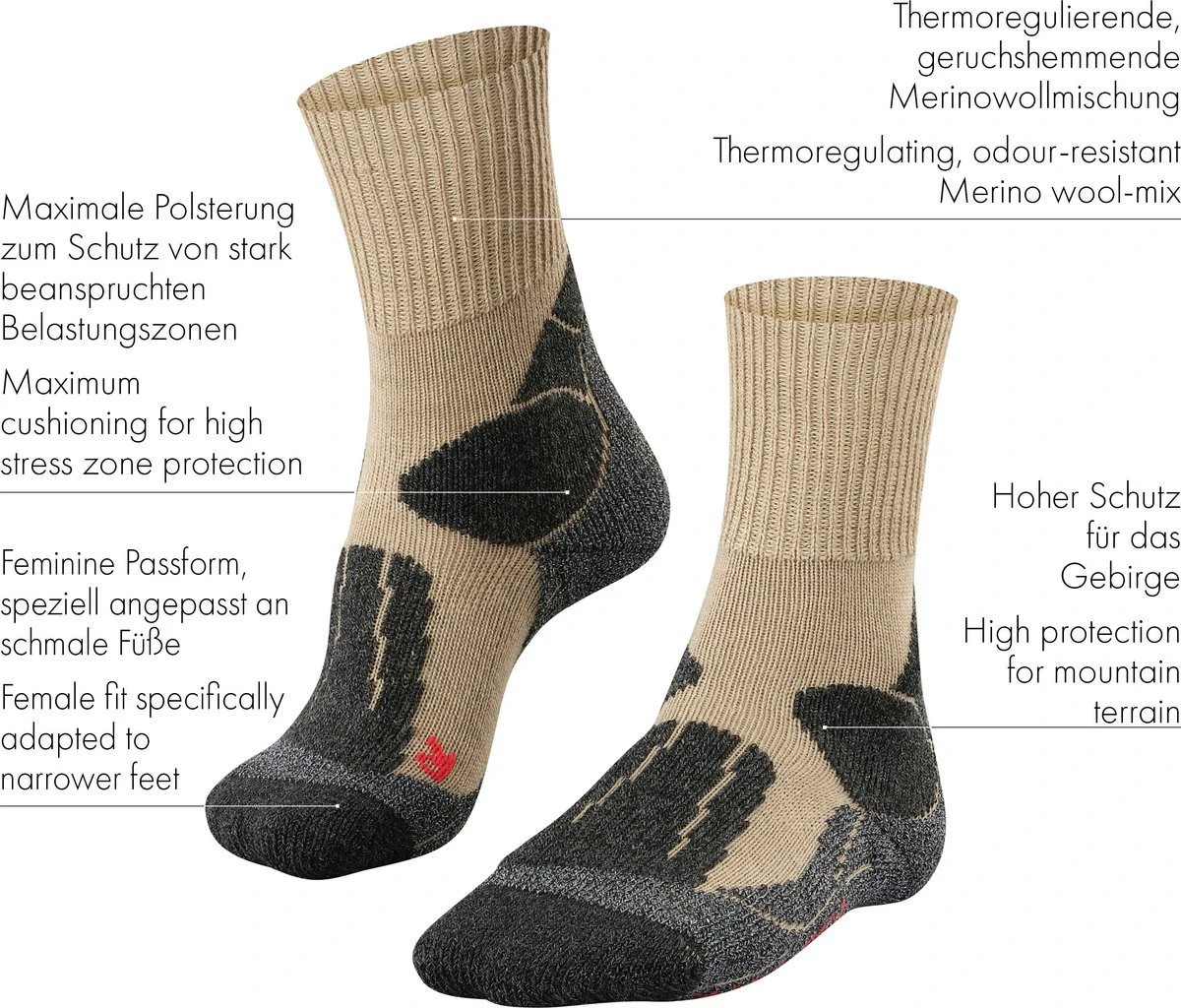 FALKE TK1 Adventure Wandelen Anti Blaren, Anti Zweet Merino Wol Dames Sportsokken Grijs - Maat 39-40 10 FALKE TK1 Adventure Wandelen Anti Blaren, Anti Zweet Merino Wol Dames Sportsokken Grijs - Maat 39-40 - Afbeelding 8