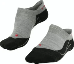 FALKE TK5 Wander Invisible Wandelen Anti Blaren, Anti Zweet Merino Wol Dames Sportsokken Grijs - Maat 37-38