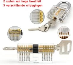 Merkloos 34 Delige Lockpick Set Voor Beginners En Gevorderden Met 2x Oefenslot Een Opberghoes En Opberg Doosjes - Lockpicking Set - Survival Kit - Gereedschapset - Doorzichtig Slot Transparant - Slotenmaker -Falke Shop 1200x1063