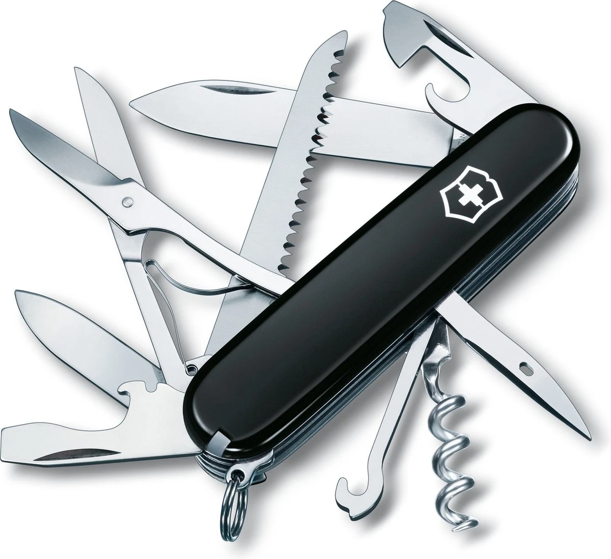 Victorinox Huntsman Zwitsers Zakmes - 15 Functies - Zwart - RVS 3 Victorinox Huntsman Zwitsers Zakmes - 15 Functies - Zwart - RVS