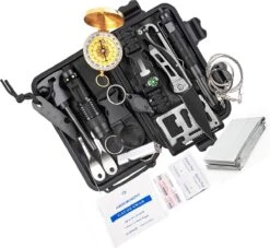 Ultimate Survival Kit - Compleet 18 Delig | Outdoor Camping Backpacking Emergency Survival Kit XXL Waterproof| SOS EDC Multifunctionele Box - BL -Falke Shop 1200x1103