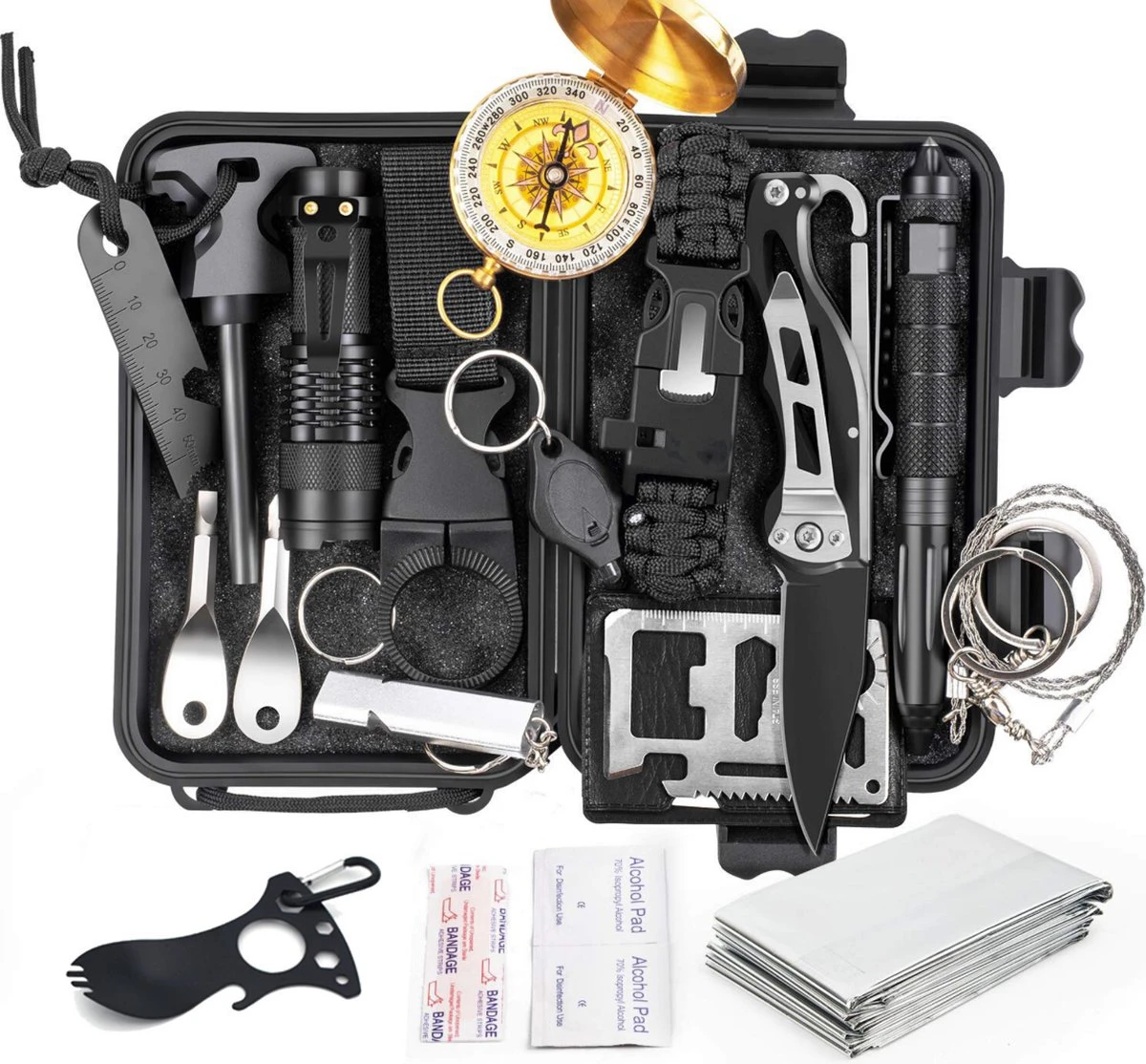 MDE 18 In 1 Survival Kit - Inclusief Multitool En Zakmes - Camping - Outdoor 3 MDE 18 In 1 Survival Kit - Inclusief Multitool En Zakmes - Camping - Outdoor