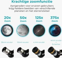 Vultus Telescoop - 375x Vergroting - Sterrenkijker Beginners / Volwassenen / Gevorderden - Inclusief E-boek Voor Beginners - Inclusief App - Inclusief Statief En Draagtas - Vultus - 50080 -Falke Shop 1200x1125 2