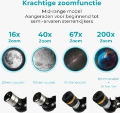 Vultus Telescoop - 200x Vergroting - Sterrenkijker Volwassenen / Gevorderden - Inclusief Statief En Draagtas - Vultus - 40070 -Falke Shop 1200x1125