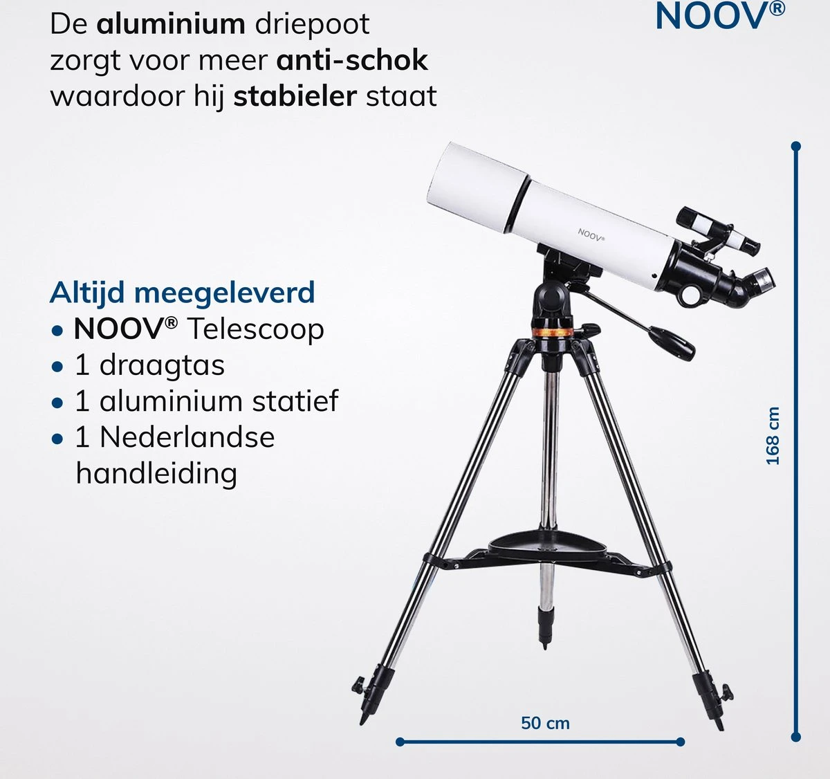 NOOV® - Telescoop – Sterrenkijker Volwassenen / Gevorderden – Sterrenkijker Kinderen – Extra Grote Lensopening 80mm –Rode Stipzoeker - Inclusief Anti-shock Statief & Stevige Draagtas 13 NOOV® - Telescoop – Sterrenkijker Volwassenen / Gevorderden – Sterrenkijker Kinderen – Extra Grote Lensopening 80mm –Rode Stipzoeker - Inclusief Anti-shock Statief & Stevige Draagtas - Afbeelding 11
