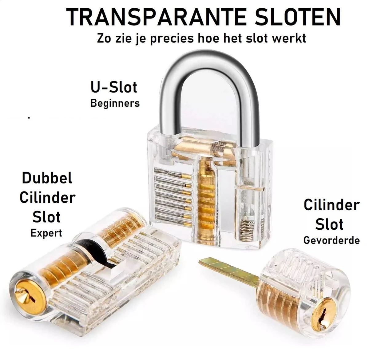 PLAY IT Lockpick Set XXL 75 Delig - 9 Sloten - Incl. Opbergzakjes 7 PLAY IT Lockpick Set XXL 75 Delig - 9 Sloten - Incl. Opbergzakjes - Afbeelding 5