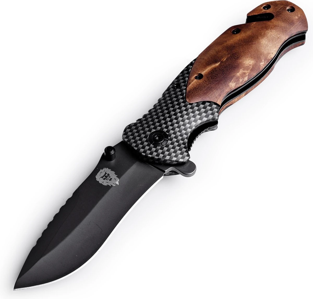 Survival Zakmes Outdoor – 1 Hand Open Systeem En Broekclip – 20.5 CM Vouwmes – RVS – Lion Gear KN-01 3 Survival Zakmes Outdoor – 1 Hand Open Systeem En Broekclip – 20.5 CM Vouwmes – RVS – Lion Gear KN-01