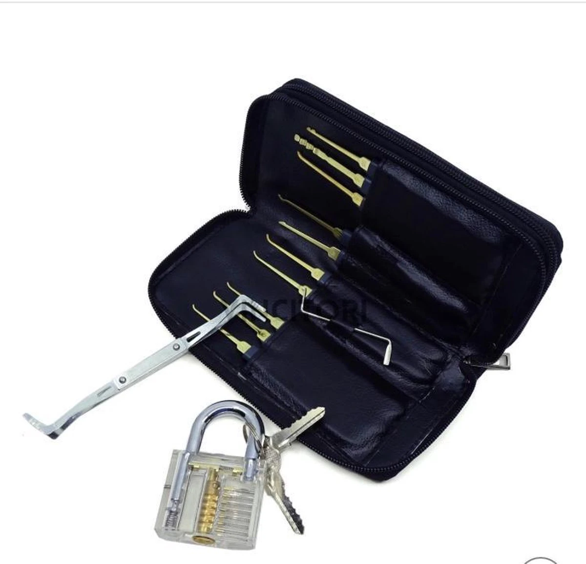Lockpick Set Voor Beginners En Gevorderden Met Luxe Lederen Hoes - Lock Pick Set - Lockpicker - 20 Delig - Zwart 8 Lockpick Set Voor Beginners En Gevorderden Met Luxe Lederen Hoes - Lock Pick Set - Lockpicker - 20 Delig - Zwart - Afbeelding 6