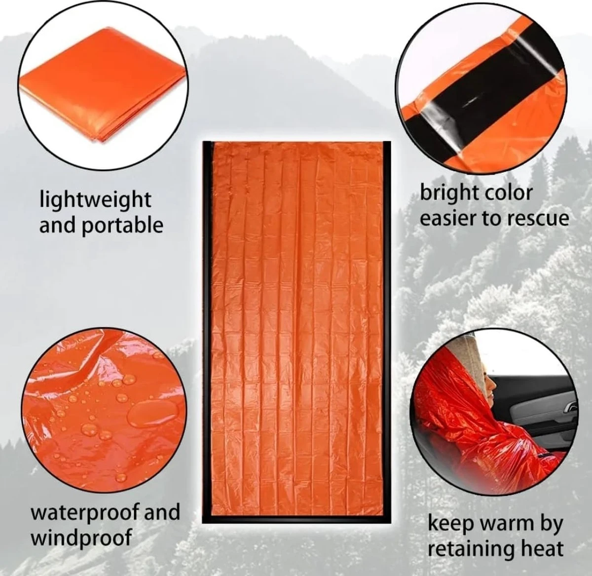 Merkloos Noodslaapzak - Noodtent - Tweepersonen -| Survival Slaapzak | Emergency Sleeping Bag | Nooddeken | Backpack | Nood Tent | Noodtent | Hiken 5 Merkloos Noodslaapzak - Noodtent - Tweepersonen -| Survival Slaapzak | Emergency Sleeping Bag | Nooddeken | Backpack | Nood Tent | Noodtent | Hiken - Afbeelding 3