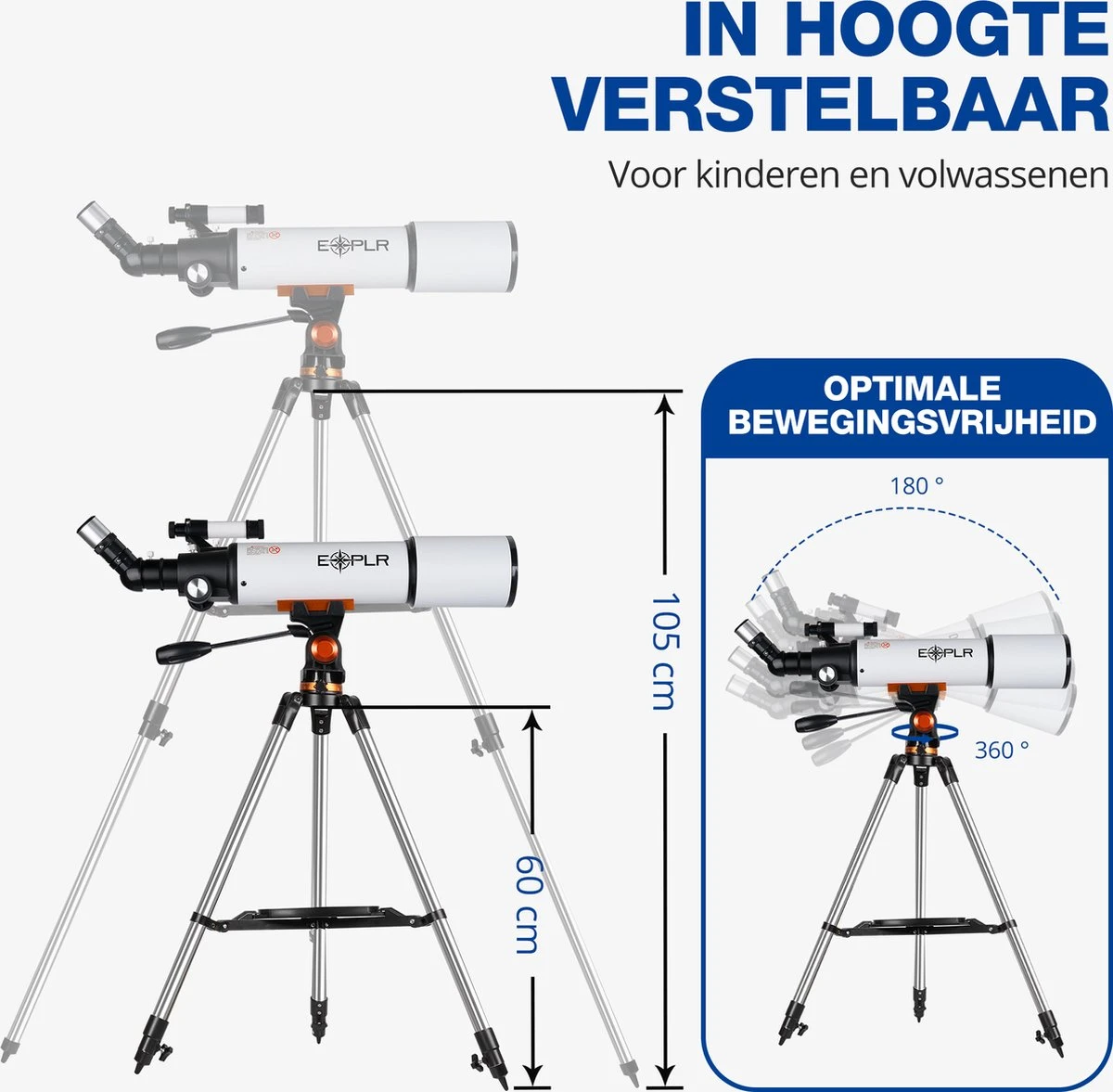 EXPLR Starvision Telescoop - Sterrenkijker - 500/80mm - Telefoon Adapter - Travel Bag - Telescoop Kinderen En Volwassenen 6 EXPLR Starvision Telescoop - Sterrenkijker - 500/80mm - Telefoon Adapter - Travel Bag - Telescoop Kinderen En Volwassenen - Afbeelding 4