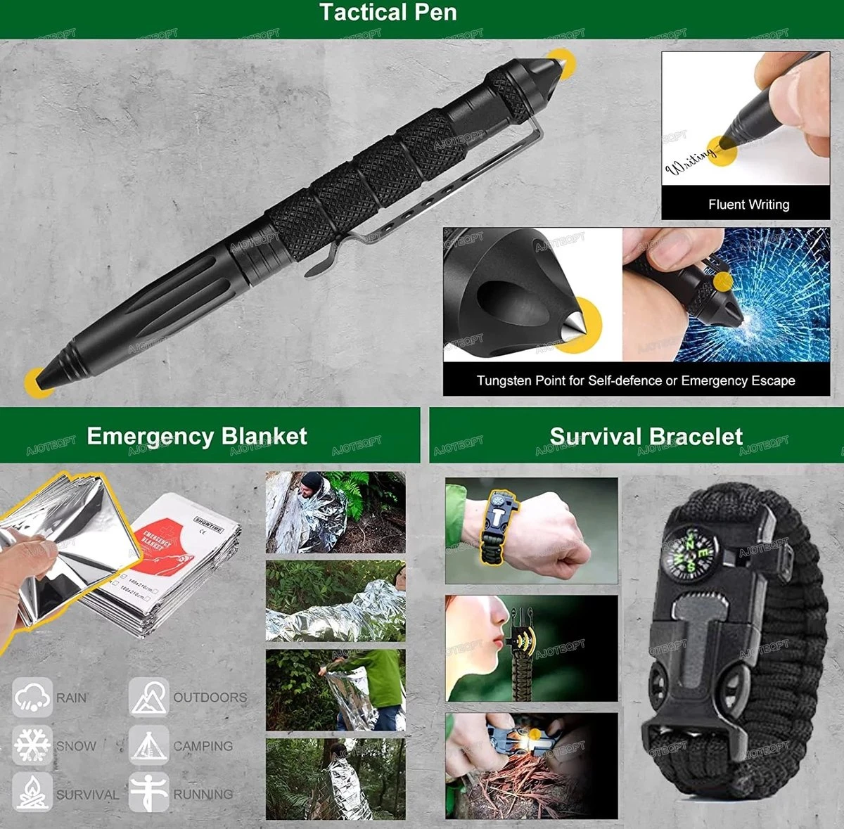 Merkloos Survival Kit - Survival Set - Outdoor Kit - Noodpakket - Camping Set 5 Merkloos Survival Kit - Survival Set - Outdoor Kit - Noodpakket - Camping Set - Afbeelding 3
