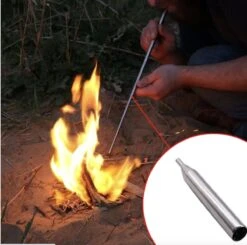 Merkloos Blaaspijp - Blaas Pijp - Pocket Balg - RVS - Waterdicht - Blazen - Stralen - BBQ - Kampvuur - Blow - Brand - Buis - Outdoor - Overleven - Gereedschap - Camping - Apparatuur - Survival Kit - Zilverkleur -Falke Shop 1200x1189 2