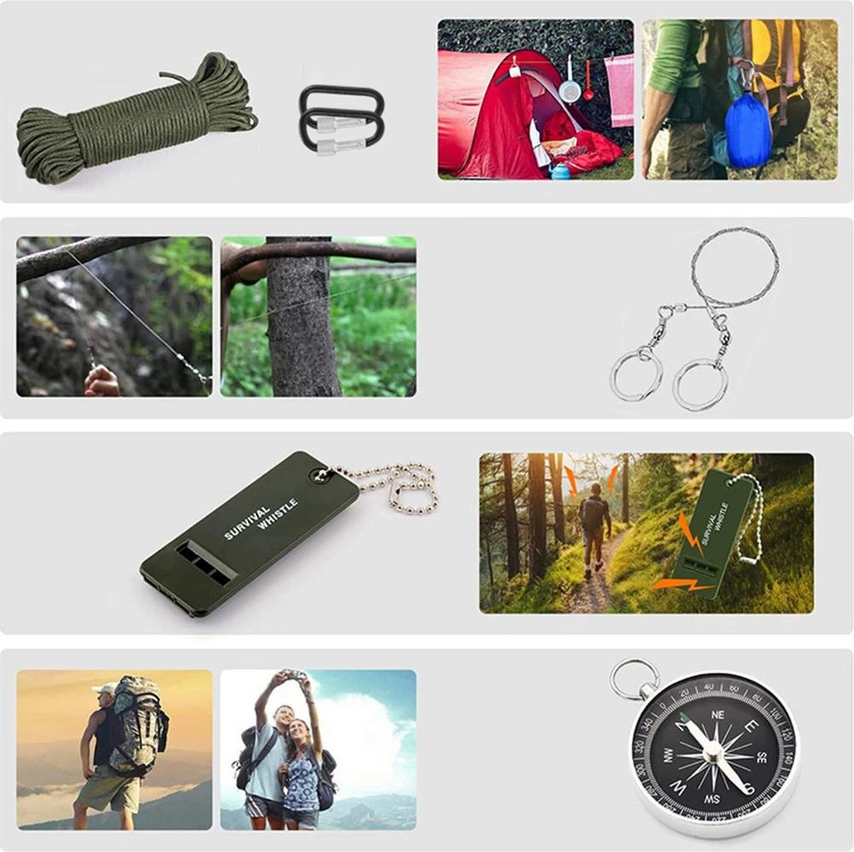 Merkloos Noodpakket - 35 In 1 Survival Pakket - Survival Kit - Survival Set - Noodpakket Rampenrugzak - Noodpakket Oorlog - EHBO Kit - Inclusief Overlevingshandleiding - Camouflage 6 Merkloos Noodpakket - 35 In 1 Survival Pakket - Survival Kit - Survival Set - Noodpakket Rampenrugzak - Noodpakket Oorlog - EHBO Kit - Inclusief Overlevingshandleiding - Camouflage - Afbeelding 4