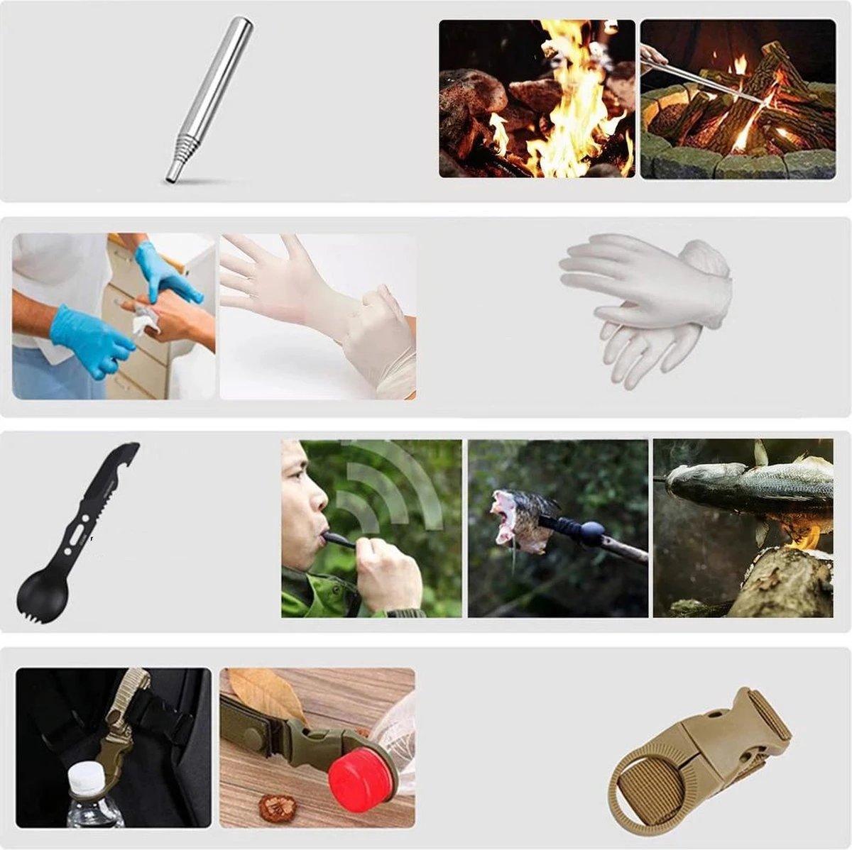 Merkloos Noodpakket - 35 In 1 Survival Pakket - Survival Kit - Survival Set - Noodpakket Rampenrugzak - Noodpakket Oorlog - EHBO Kit - Inclusief Overlevingshandleiding - Camouflage 7 Merkloos Noodpakket - 35 In 1 Survival Pakket - Survival Kit - Survival Set - Noodpakket Rampenrugzak - Noodpakket Oorlog - EHBO Kit - Inclusief Overlevingshandleiding - Camouflage - Afbeelding 5