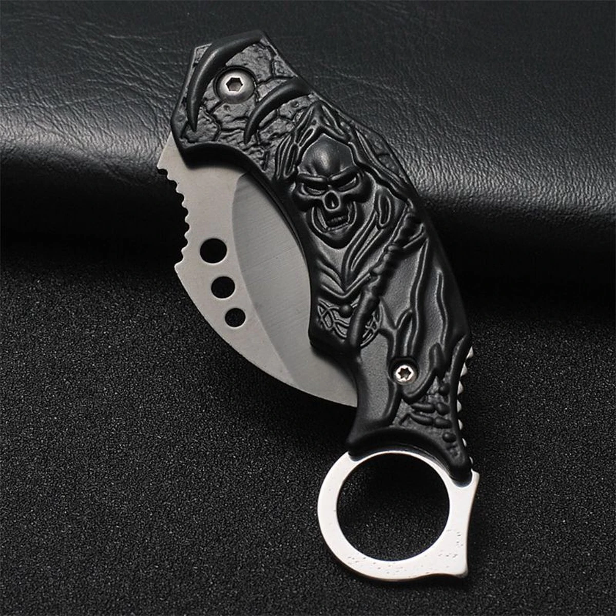 TECQX Mini Karambit - Zakmes - Survival Mes - Counter Strike - Kamperen - Scouting Mes - White Skull 6 TECQX Mini Karambit - Zakmes - Survival Mes - Counter Strike - Kamperen - Scouting Mes - White Skull - Afbeelding 4