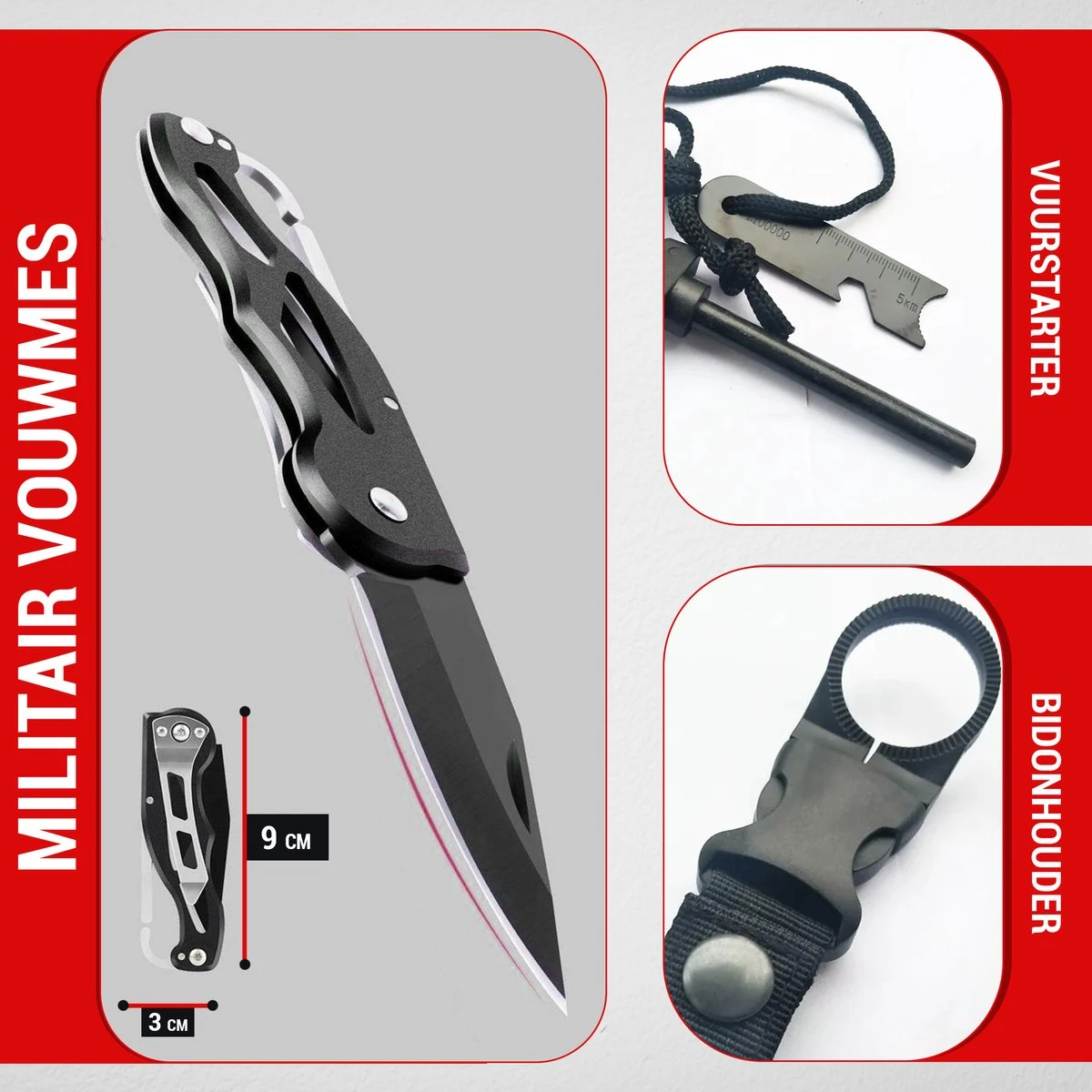 MGR Noodpakket – Survival Kit – Outdoor – Survival Kit Outdoor – Survival Mes – Zaklamp – 18-Delig 4 MGR Noodpakket – Survival Kit – Outdoor – Survival Kit Outdoor – Survival Mes – Zaklamp – 18-Delig - Afbeelding 2