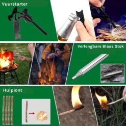 Merkloos Survival Kit – 35-delig – Outdoor Kit – Survival Set – Mes – Kompas – Noodpakket – Survival Gear – Multitool Creditcard – Incl. Opbergdoos -Falke Shop 1200x1200 264