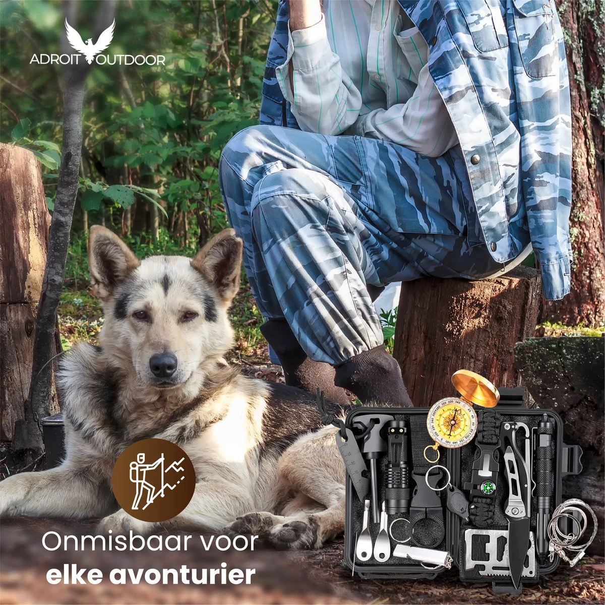 Merkloos Survival Kit Outdoor – Survival Spullen Set – Mes - Kompas - 18 Delig 8 Merkloos Survival Kit Outdoor – Survival Spullen Set – Mes - Kompas - 18 Delig - Afbeelding 6