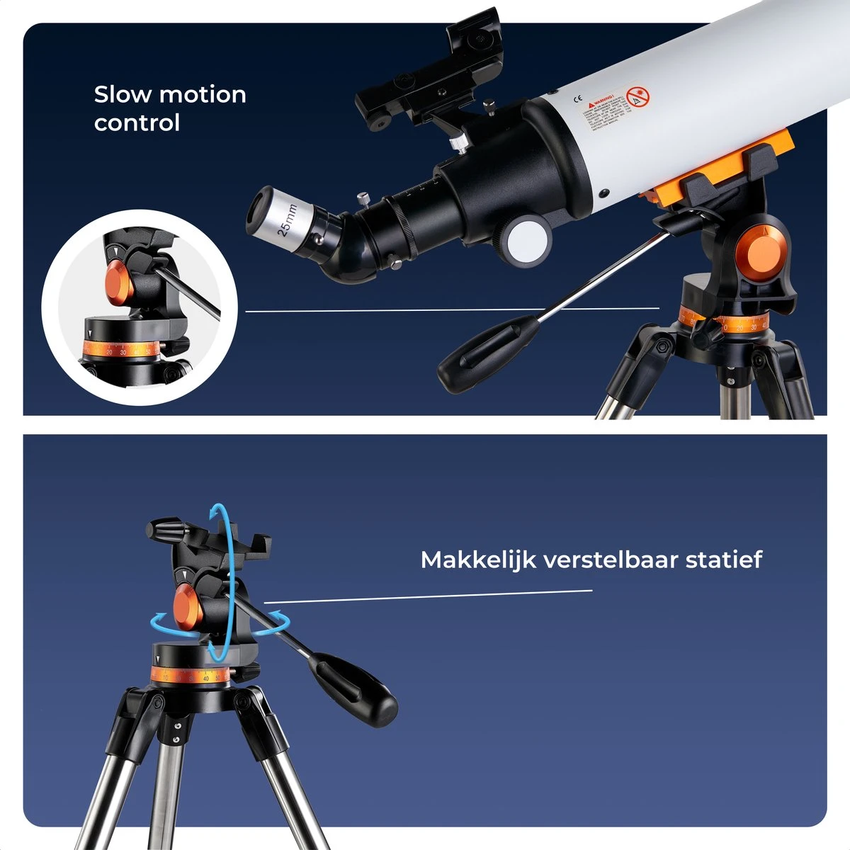 AYOO® Telescoop - Sterrenkijker - Telescoop - 210x Zoom - Volledige Set - Smartphone Houder - Verstelbaar Statief - Draagtas - 70/700mm 8 AYOO® Telescoop - Sterrenkijker - Telescoop - 210x Zoom - Volledige Set - Smartphone Houder - Verstelbaar Statief - Draagtas - 70/700mm - Afbeelding 6