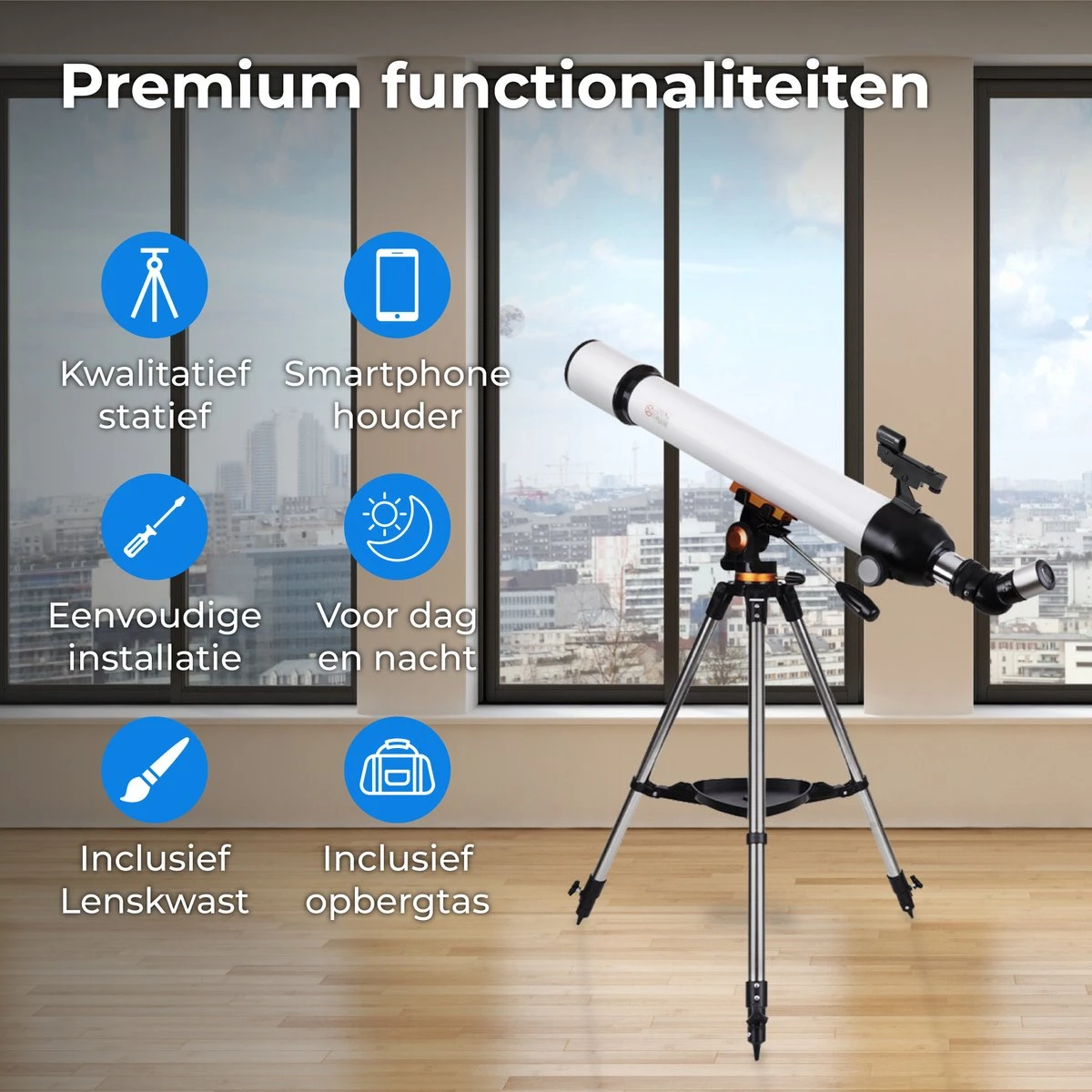 Nuvance - Telescoop - 375x Vergroting - Sterrenkijker Volwassenen / Kinderen - Inclusief Statief En Draagtas - Astronomie En Sterrenkunde - Nachtkijker 4 Nuvance - Telescoop - 375x Vergroting - Sterrenkijker Volwassenen / Kinderen - Inclusief Statief En Draagtas - Astronomie En Sterrenkunde - Nachtkijker - Afbeelding 2