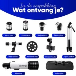 Earkings Telescoop Sterrenkijker 70/400 Mm Voor Kinderen, Beginners En Gevorderden - Inclusief Statief, Opbergtas, Twee Lenzen 25mm & 10mm En Barlow Lens, Telefoon Houder Voor Foto’s - F/5.7 Magnificatie 15 Earkings Telescoop Sterrenkijker 70/400 Mm Voor Kinderen, Beginners En Gevorderden - Inclusief Statief, Opbergtas, Twee Lenzen 25mm & 10mm En Barlow Lens, Telefoon Houder Voor Foto’s - F/5.7 Magnificatie -Falke Shop 1200x1200 513