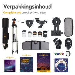 RP® Telescoop 375x Zoom Incl 4 Lenzen En Filterset - Sterrenkijker Volwassenen / Gevorderden - Verstelbaar Statief - Afstandsbediening, Planisfeer, Leerboek En Smartphone Adapter + Poster - CARBON -Falke Shop 1200x1200 542