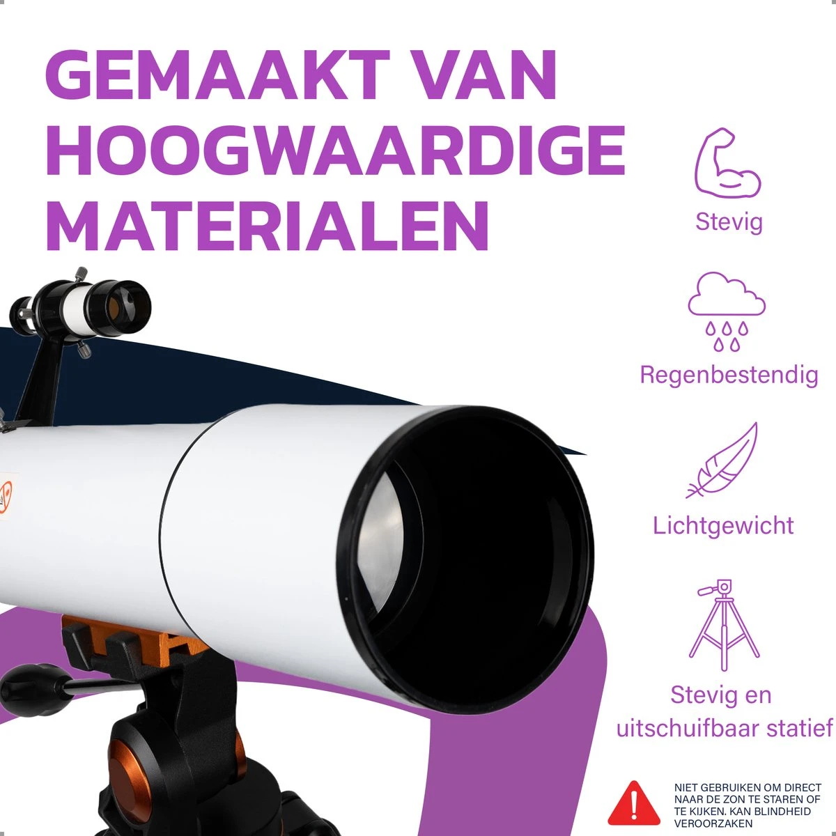 Telescoop Deluxe - Sterrenkijker - Astronomie - Nachtkijker - Sterrenkunde - Waterproof - Geschikt Voor Volwassenen En Kinderen 7 Telescoop Deluxe - Sterrenkijker - Astronomie - Nachtkijker - Sterrenkunde - Waterproof - Geschikt Voor Volwassenen En Kinderen - Afbeelding 5