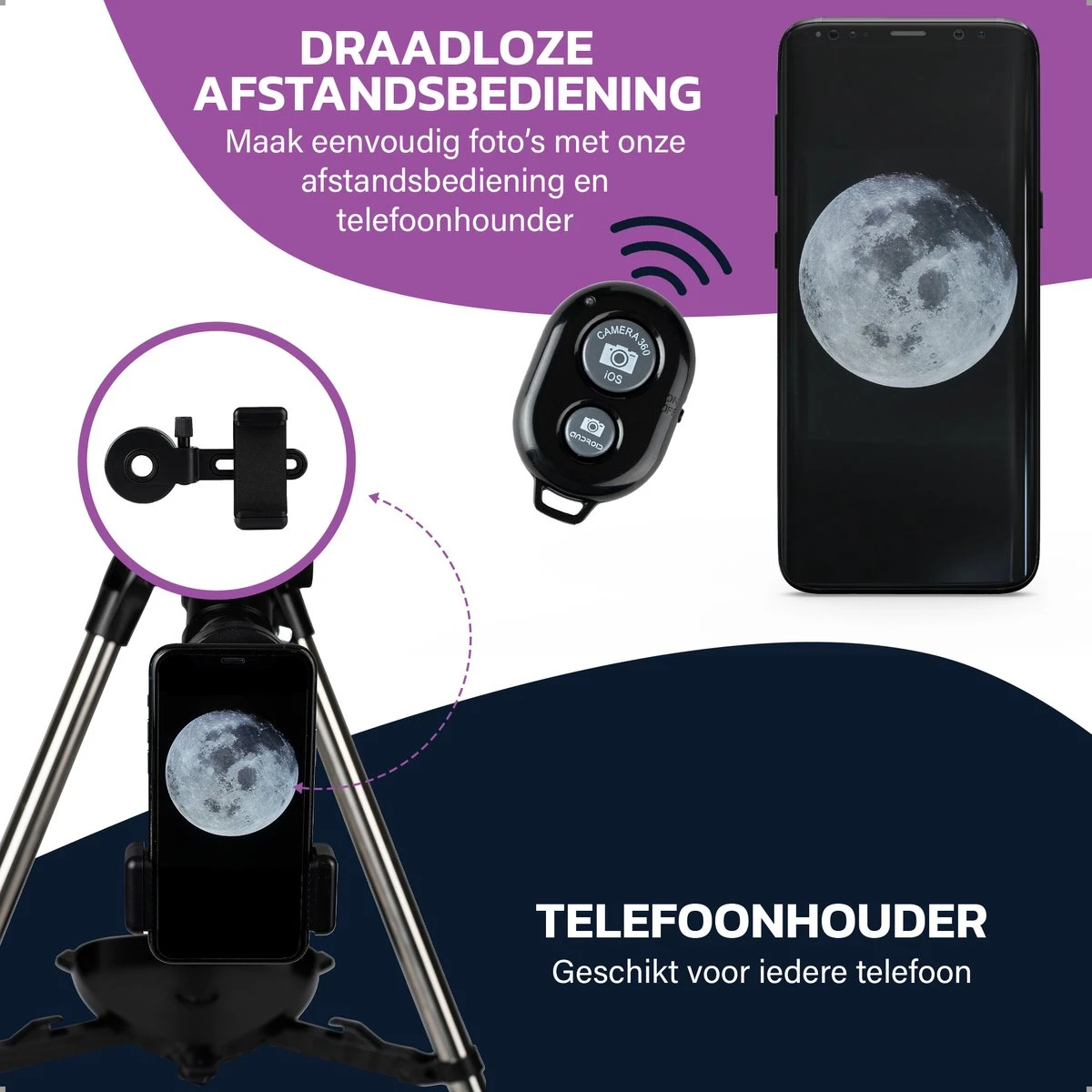 Telescoop Deluxe - Sterrenkijker - Astronomie - Nachtkijker - Sterrenkunde - Waterproof - Geschikt Voor Volwassenen En Kinderen 9 Telescoop Deluxe - Sterrenkijker - Astronomie - Nachtkijker - Sterrenkunde - Waterproof - Geschikt Voor Volwassenen En Kinderen - Afbeelding 7