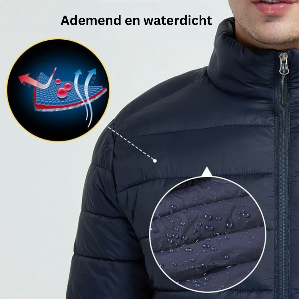 Boze Elektrisch Verwarmde Jas - Navy - Blauw - Donker Blauw 5 Boze Elektrisch Verwarmde Jas - Navy - Blauw - Donker Blauw - Afbeelding 3