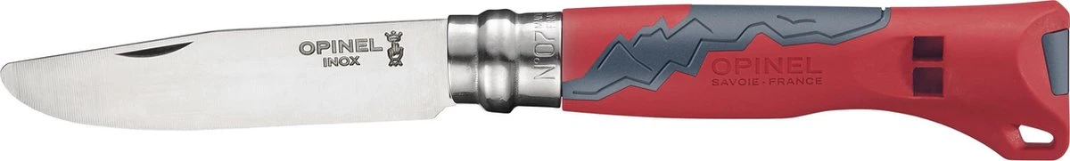 Opinel No.07 Outdoor Junior Zakmes - RVS - Rood 3 Opinel No.07 Outdoor Junior Zakmes - RVS - Rood