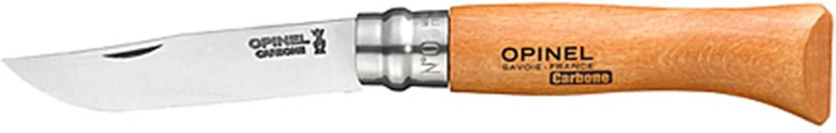 Opinel No.08 Zakmes - Carbon - Hout - Houten Kistje 4 Opinel No.08 Zakmes - Carbon - Hout - Houten Kistje - Afbeelding 2
