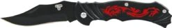 Dragon Zakmes - Opvouwbaar - Inklapbaar - Discreet - Survival Mes - Tactical Knife - 18cm - Broekclip - Vlijmscherp - RVS - Zwart -Falke Shop 1200x197