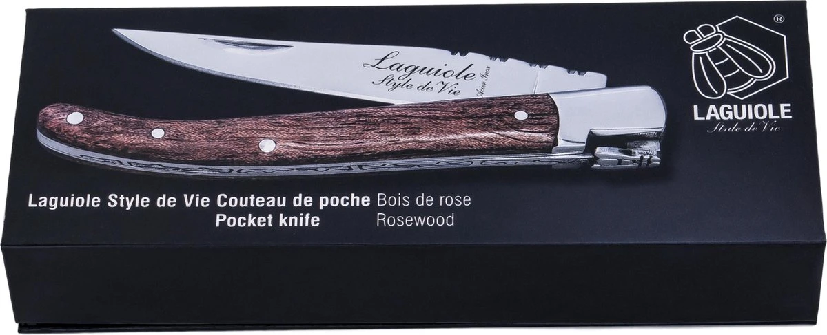 Laguiole Style De Vie Zakmes - In Giftbox - Rozenhout 4 Laguiole Style De Vie Zakmes - In Giftbox - Rozenhout - Afbeelding 2
