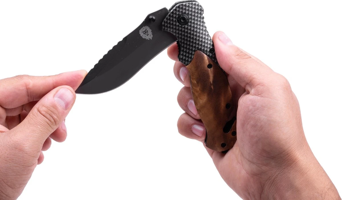 Survival Zakmes Outdoor – 1 Hand Open Systeem En Broekclip – 20.5 CM Vouwmes – RVS – Lion Gear KN-01 4 Survival Zakmes Outdoor – 1 Hand Open Systeem En Broekclip – 20.5 CM Vouwmes – RVS – Lion Gear KN-01 - Afbeelding 2